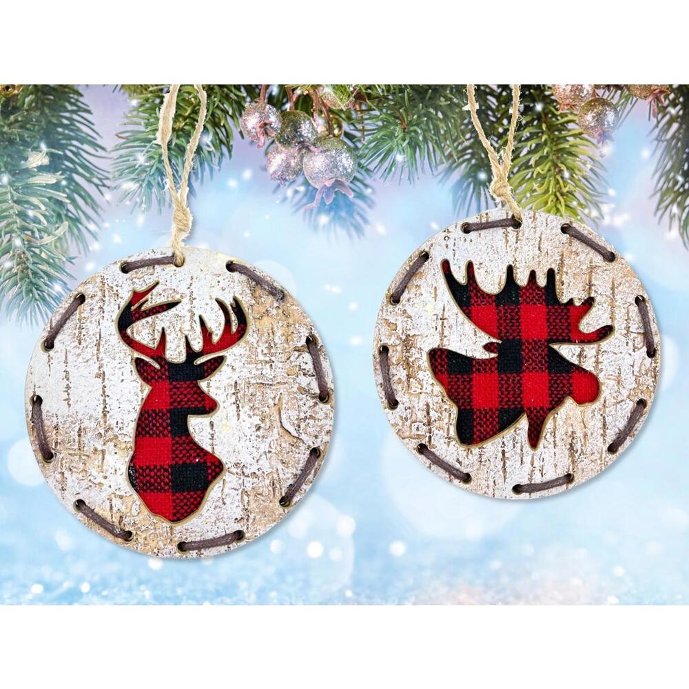 Buffalo Check Deer Moose Rustic Lodge Ornaments